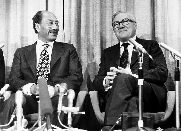 Muhammed Anwar el Sadat President of Egypt 1978 with British Prime Minister James