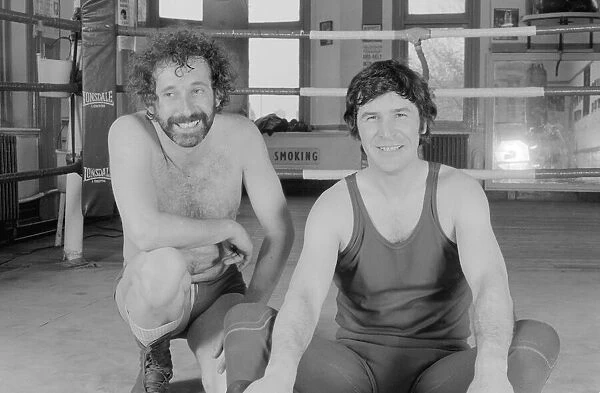 Murray Davies left seen here with wrestler Peter Thornley known in the ring as Kendo
