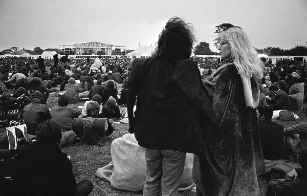 Music fans at The Isle of Wight Festival. 30th August 1969