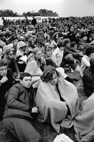 Music fans at The Isle of Wight Festival. 30th August 1969