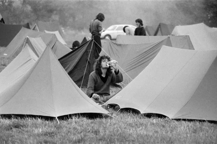 Framed Print : Music fans in town for Reading Music Festival, August 1982