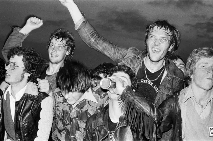 Framed Print : Music fans watching bands performing on Saturday night at the Reading Festival