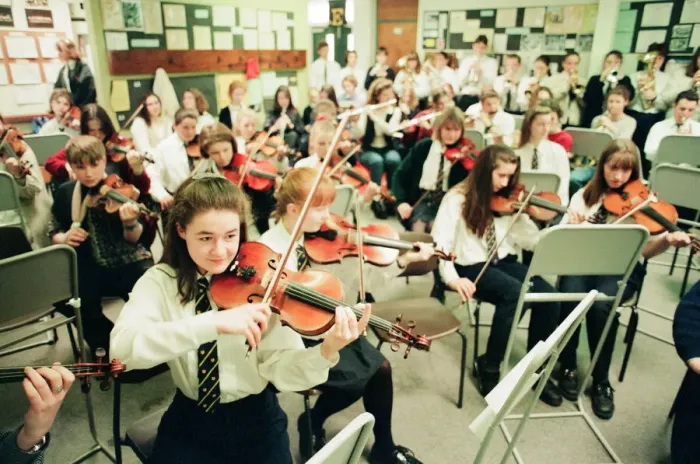 Framed Print : Music Students at Egglescliffe School, Eaglescliffe, Stockton-on-Tees, 13th May 1994 Framed Print : Music Students at Egglescliffe School, Eaglescliffe, Stockton-on-Tees, 13th May 1994