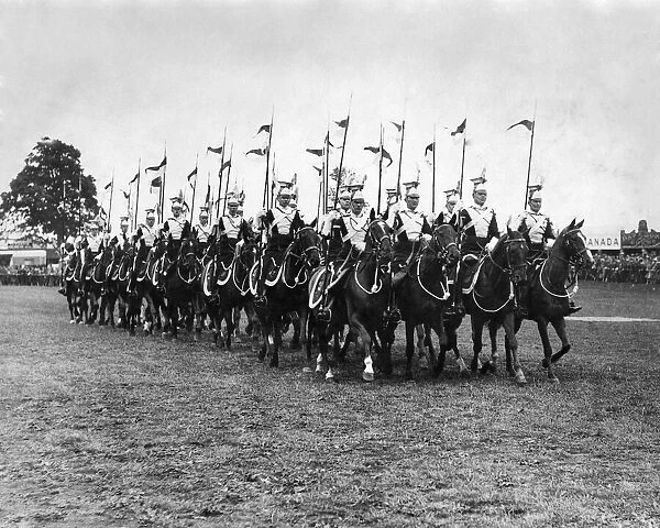 Musical ride by 17th Lancers at the Lancashire Show. June 1929 P001861