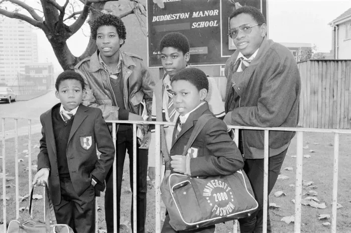 Framed Print : Musical Youth, British Jamaican pop / reggae group, return to school Framed Print : Musical Youth, British Jamaican pop / reggae group, return to school
