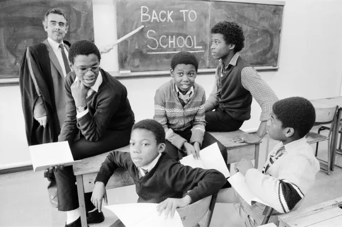 Framed Print : Musical Youth, British Jamaican pop / reggae group, return to school Framed Print : Musical Youth, British Jamaican pop / reggae group, return to school