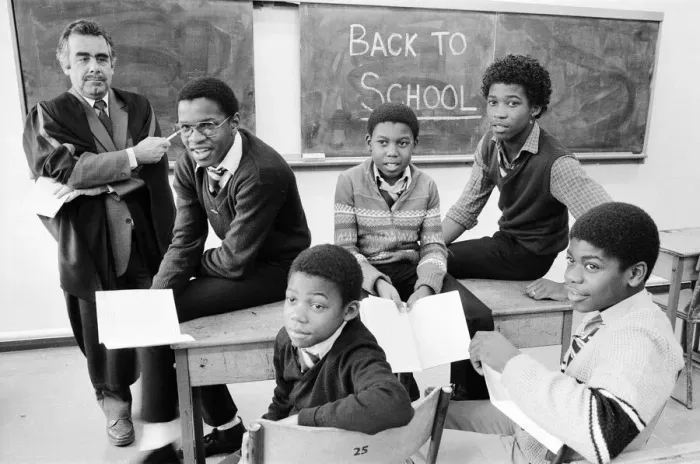 Framed Print : Musical Youth, British Jamaican pop / reggae group, return to school Framed Print : Musical Youth, British Jamaican pop / reggae group, return to school