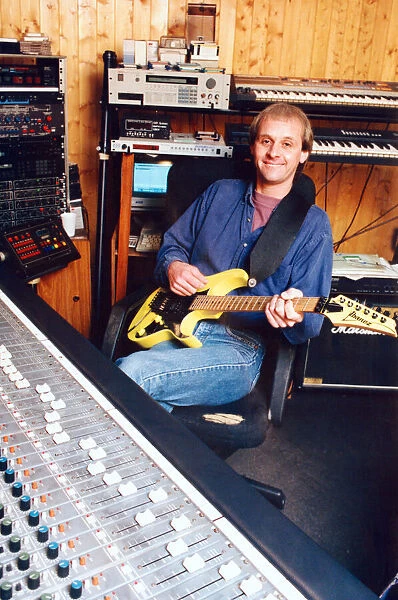 Musician Dave Black at Impulse studios in Wallsend. 27th January 1995