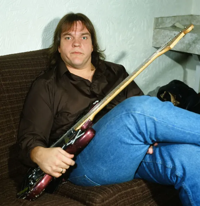 Framed Print : Musician Meat Loaf playing his guitar. September 1983 Framed Print : Musician Meat Loaf playing his guitar. September 1983
