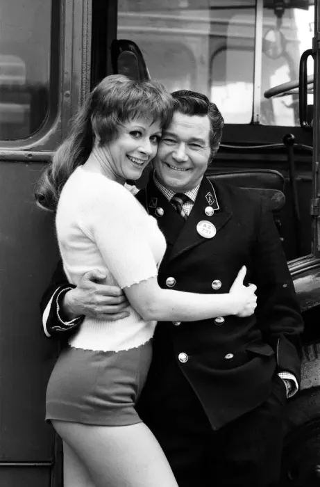 Framed Print : Mutiny On The Buses, filming, Elstree Film Studios, Hertfordshire, 29th February 1972 Framed Print : Mutiny On The Buses, filming, Elstree Film Studios, Hertfordshire, 29th February 1972