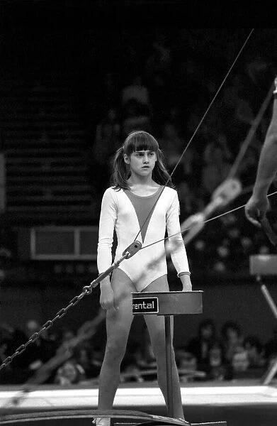 Nadia Comaneci competiting in 'Champions All'Gymnastics Competition