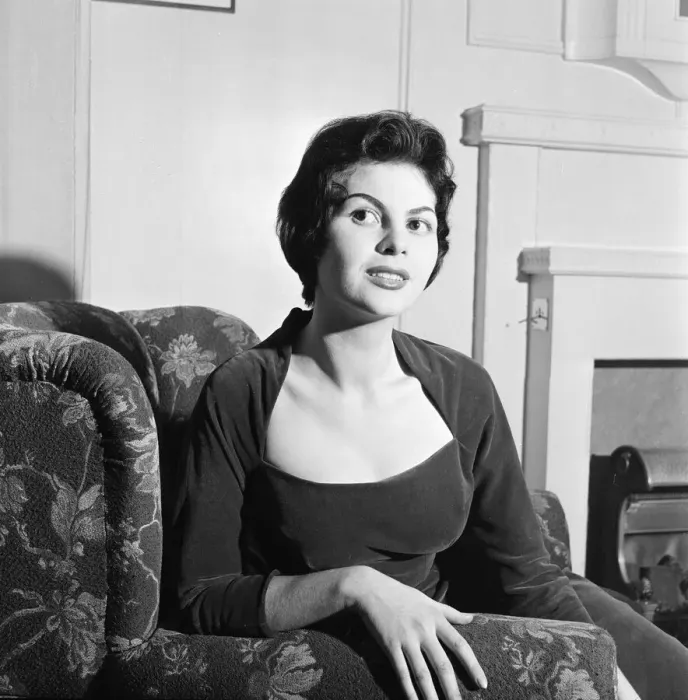 Framed Print : Nadja Regin, Serbian actress in the UK for the first time