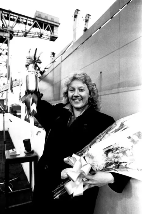 Framed Print : The naming ceremony of the merchant ship Dietrich Oldendorff at the North Sands yard of Framed Print : The naming ceremony of the merchant ship Dietrich Oldendorff at the North Sands yard of