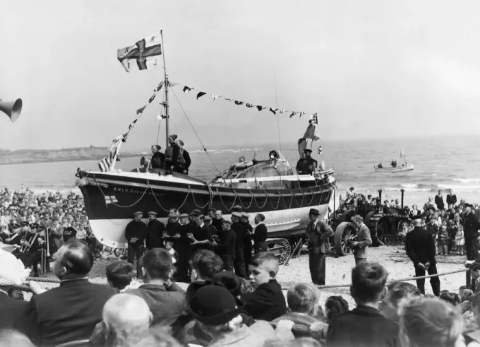 Framed Print : The naming ceremony for the new Newbiggin lifeboat Richard Ashley at Newbiggin