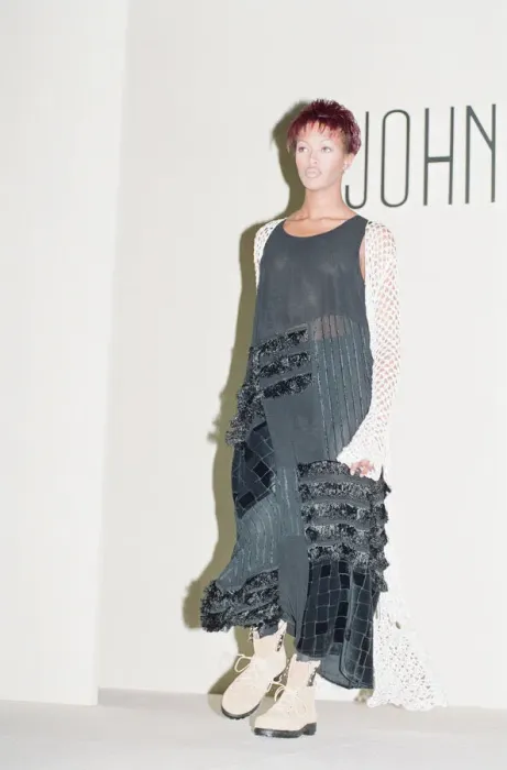 Framed Print : Naomi Campbell, models John Rocha at London Fashion Week 1993, 5th March 1993