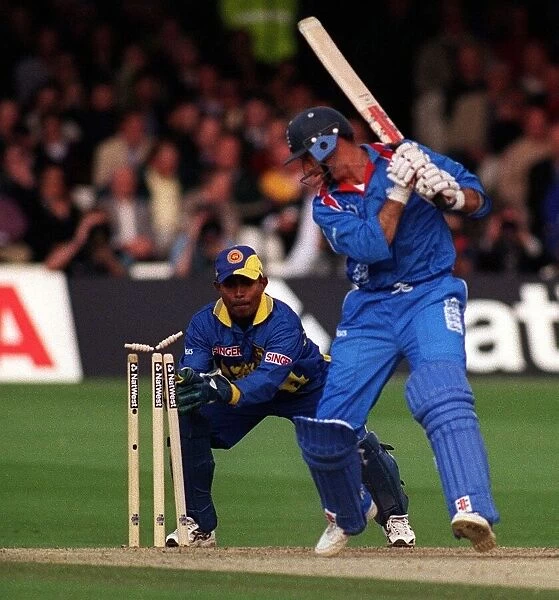 Nasser Hussain stumped by Romesh Kaluwitharana May 1999 during Englands first match