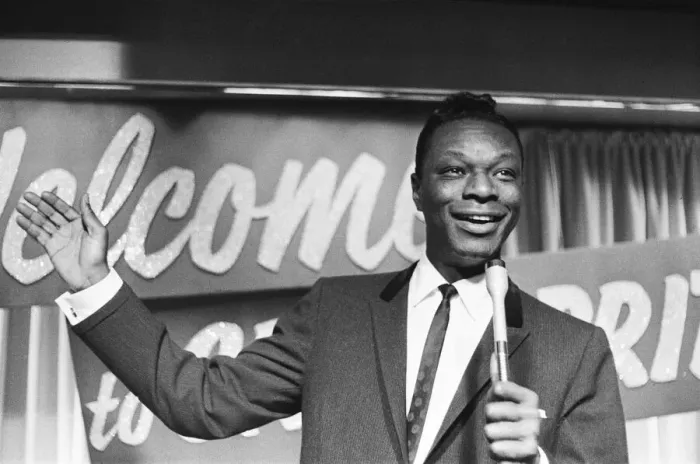 Framed Print : Nat King Cole, American singer, and pianist performing in London Framed Print : Nat King Cole, American singer, and pianist performing in London