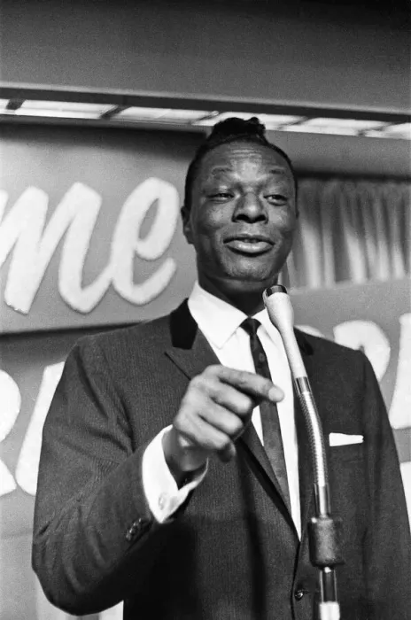 Framed Print : Nat King Cole, American singer, and pianist performing in London Framed Print : Nat King Cole, American singer, and pianist performing in London