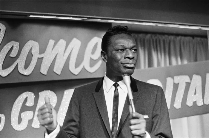 Framed Print : Nat King Cole, American singer, and pianist performing in London Framed Print : Nat King Cole, American singer, and pianist performing in London