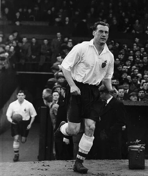 Nat Lofthouse of Bolton and England running on to the pitch Circa 1955