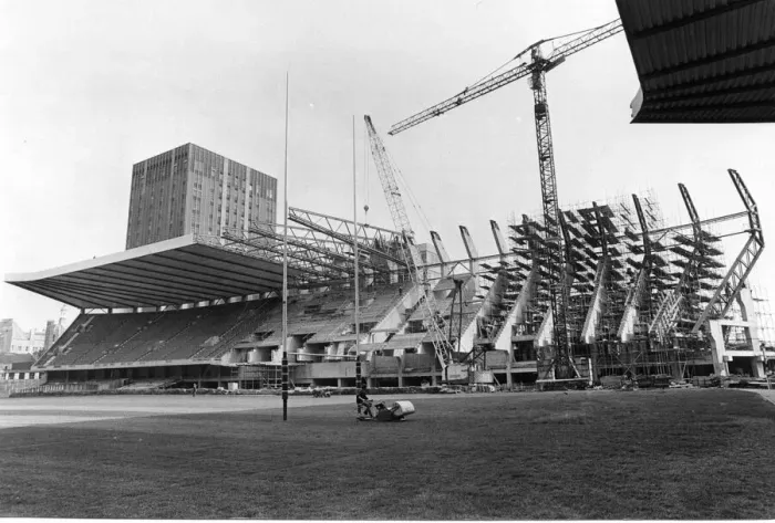 Framed Print : National Stadium, Cardiff Arms Park, Cardiff, work in progress. Dated 27th April 1983 Framed Print : National Stadium, Cardiff Arms Park, Cardiff, work in progress. Dated 27th April 1983