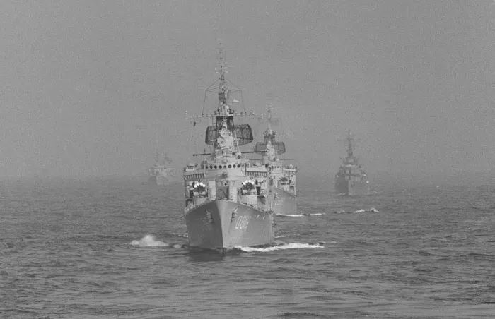 Framed Print : NATO Exercise 1965 NATO warships follow astern of the aircraft carrier Ark Royal in Framed Print : NATO Exercise 1965 NATO warships follow astern of the aircraft carrier Ark Royal in