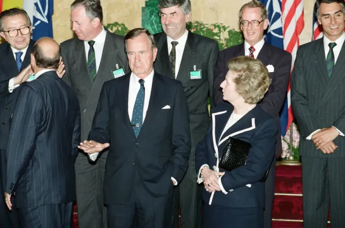 Framed Print : NATO meeting held a Lancaster House, London. President of the United States eorge Bush Framed Print : NATO meeting held a Lancaster House, London. President of the United States eorge Bush