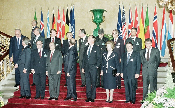NATO meeting held a Lancaster House, London. Front row L-R Poul Schluter (Denmark)