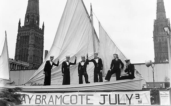 Naval Cadets seen here in Coventry City Centre advertising the RNAS Bramcote Navy Day Air