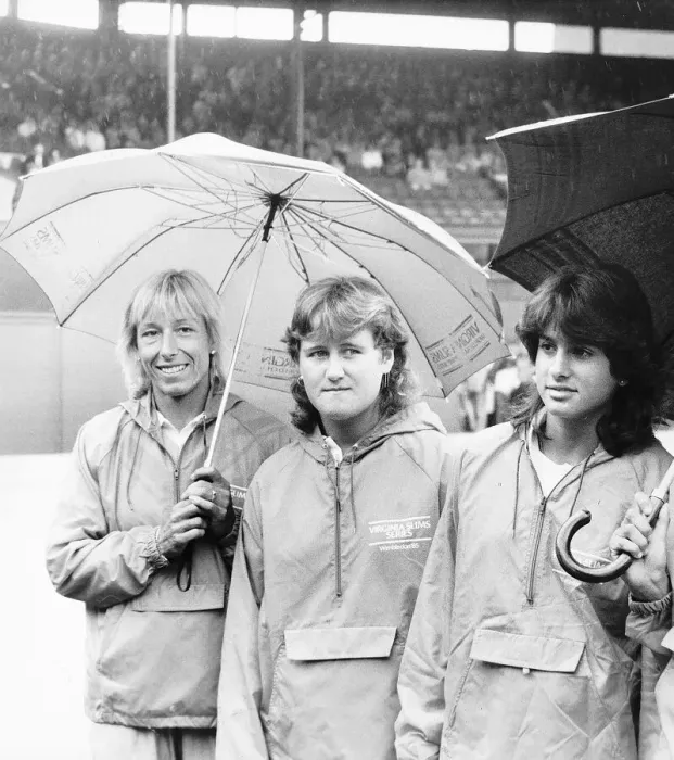 Framed Print : Navratilova Amanda Brown left with Gabriela Sabatini and Lisa Bonder right all together