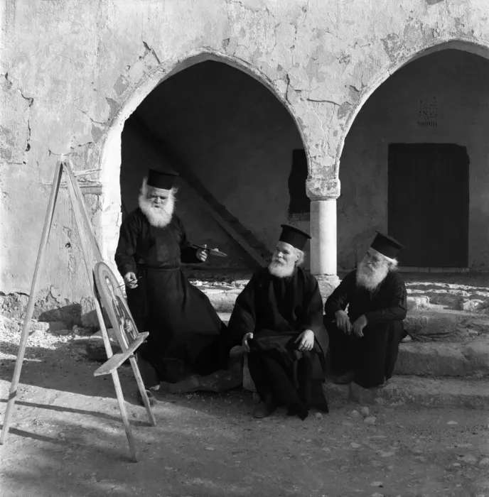 Framed Print : Near the ruins of Salamis, Cyprus is the Monastery of St. Barnabas with its 3 monks Framed Print : Near the ruins of Salamis, Cyprus is the Monastery of St. Barnabas with its 3 monks