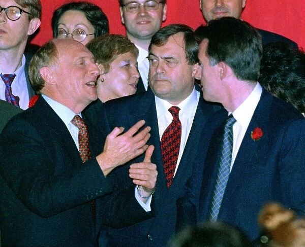 Neil Kinnock, John Prescott and Peter Mandelson at the Royal Festival Hall May 1997