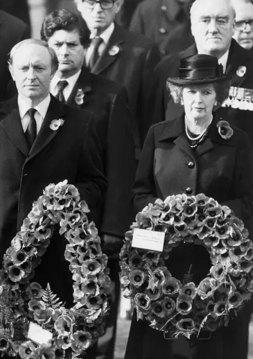 Framed Print : Neil Kinnock and Margaret Thatcher at Remembrance Sunday memorial service at the Cenotaph Framed Print : Neil Kinnock and Margaret Thatcher at Remembrance Sunday memorial service at the Cenotaph