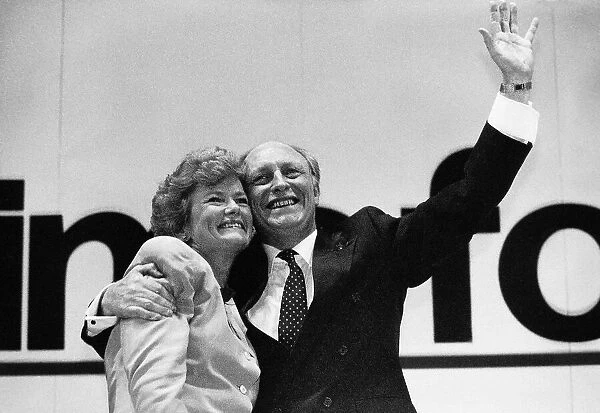 Neil Kinnock MP Former Labour Party Leaderand wife Glenys at a Labour Press Conference at