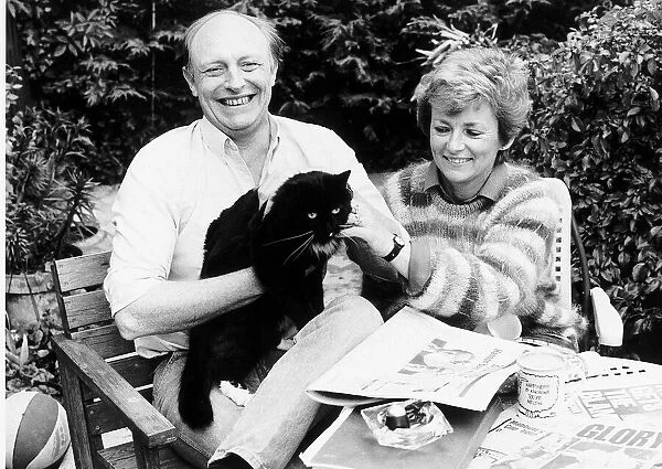 Neil Kinnock MP and his wife Glenys Kinnock MEP at hoome with their pet cat