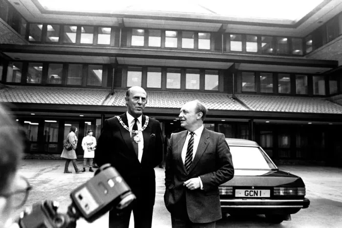 Framed Print : Neil Kinnock during a visit to Tyneisde where he offically opened Gateshead Council Framed Print : Neil Kinnock during a visit to Tyneisde where he offically opened Gateshead Council