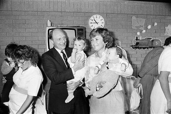 Neil Kinnock and wife Glenys, visit the creche set up in Bournemouth for delegates