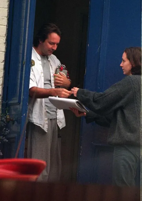 Framed Print : Neil Pearson takes the beer from mirror girl Polly Graham