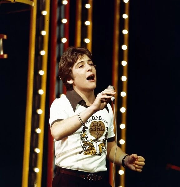 Neil Reid seen here in rehearsals at the Coventry studios of Top of the Pops 1974