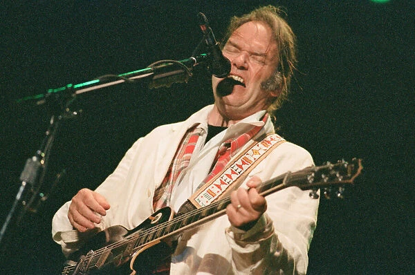Neil Young performing at The Reading Festival, England, Sunday 27th August 1995