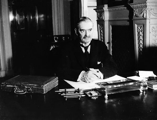 Neville Chamberlain Chancellor of the Exchequer circa 1935