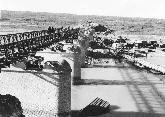 Framed Print : New 1, 200ft bridge being constructed over Sangro River Italy is the largest Bailey Framed Print : New 1, 200ft bridge being constructed over Sangro River Italy is the largest Bailey