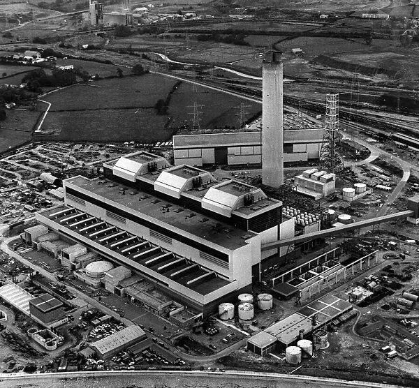 The new Aberthaw B Power Station, which is almost complete. 20th October 1968