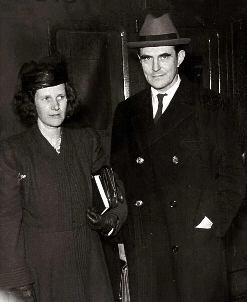 The New American Ambassador John Winant with his wife on arrival in England circa March