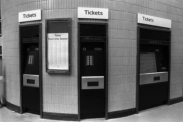 New Armoured Ticket Machines - April 1987 at Hammersmith Tube Station
