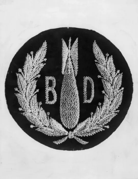 Framed Print : A new badge which has been approved for distribution to members of the Bomb Disposal