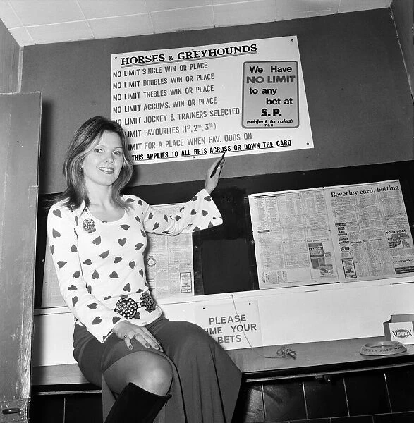 New betting shop owner Shirley Anne Baines in her shop at New Kings Road, Fulham