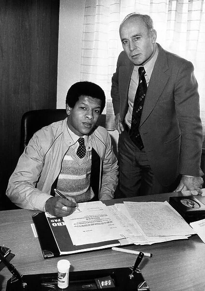 New Birmingham City footballer signing Howard Gayle pictured with Birmingham City Manager