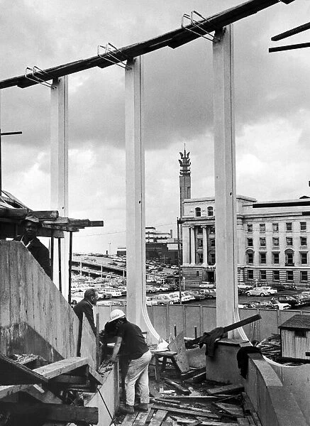 The New Birmingham Repertory Theatre under construction. 17th July 1970