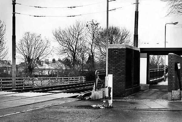The new brick building at Fawdon Railway Station on 24th January 1980